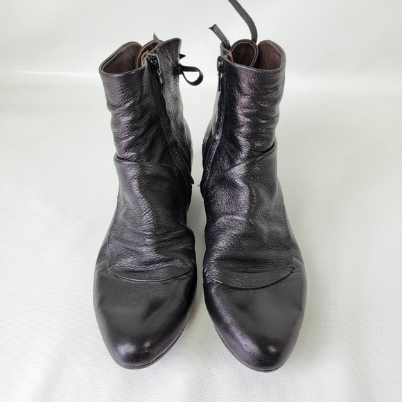 COCLICO Black Leather Wedge Boots Sz 37.5 7/7.5 US - Picture 5 of 11